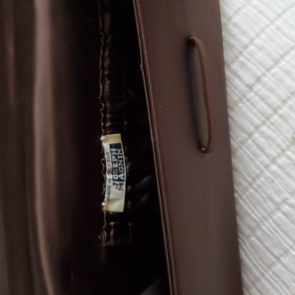 Joseph Magnin Brown Satin fold over clutch bag Made in Italy! Vintage perfect - Picture 5 of 8